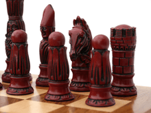 Load image into Gallery viewer, Victorian Chess Pieces by Berkeley - Cardinal Red
